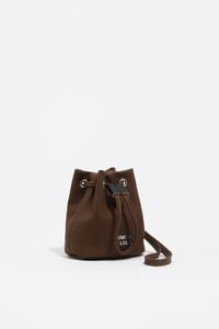 Neceser bucket mini gabardina encerada caqui oscuro