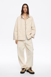 Chaqueta denim recta marfil