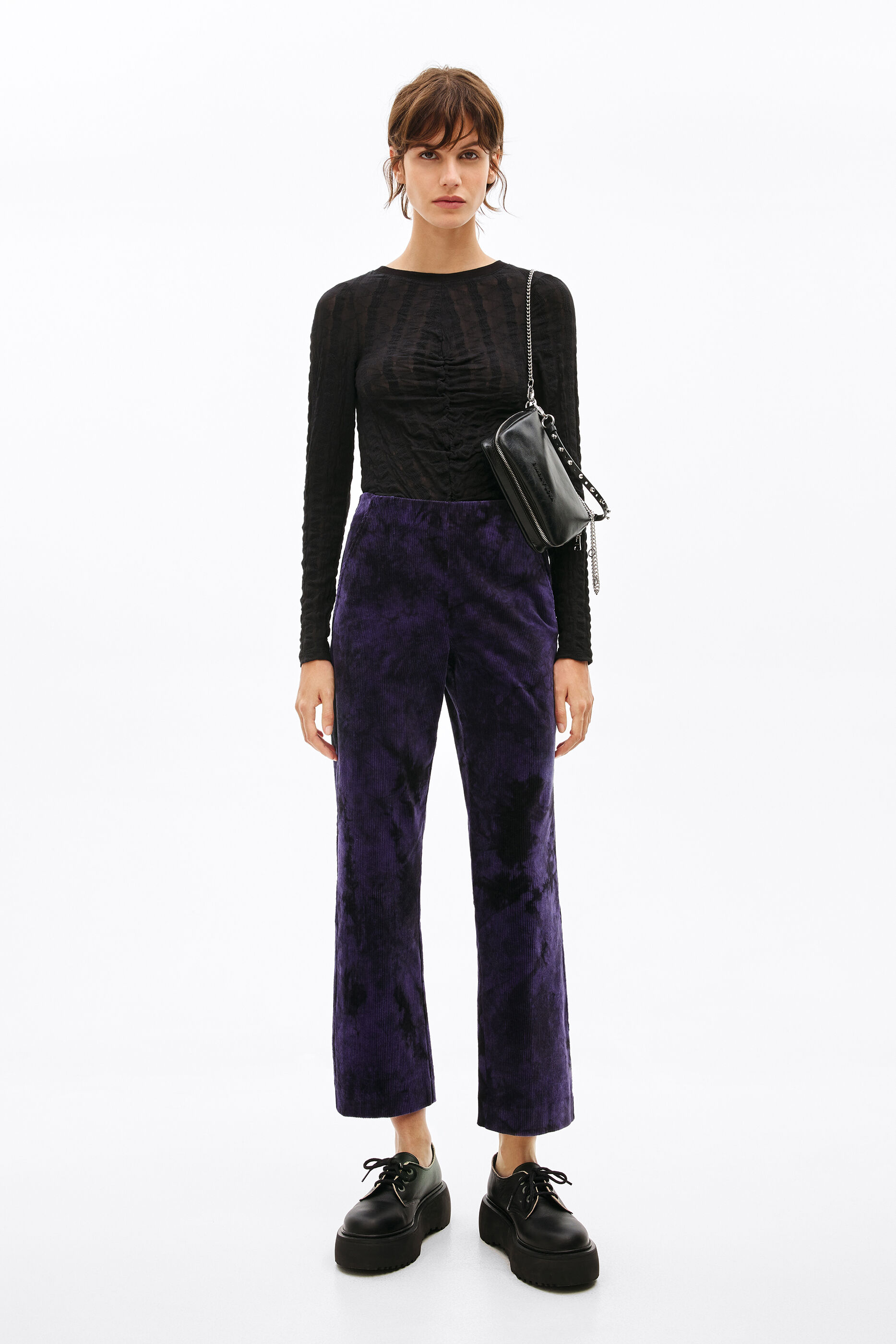 Pantalón pana tie-dye morado