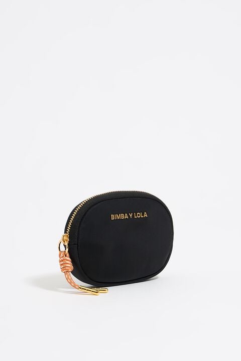 Monedero ovalado nylon negro Monedero ovalado nylon negro