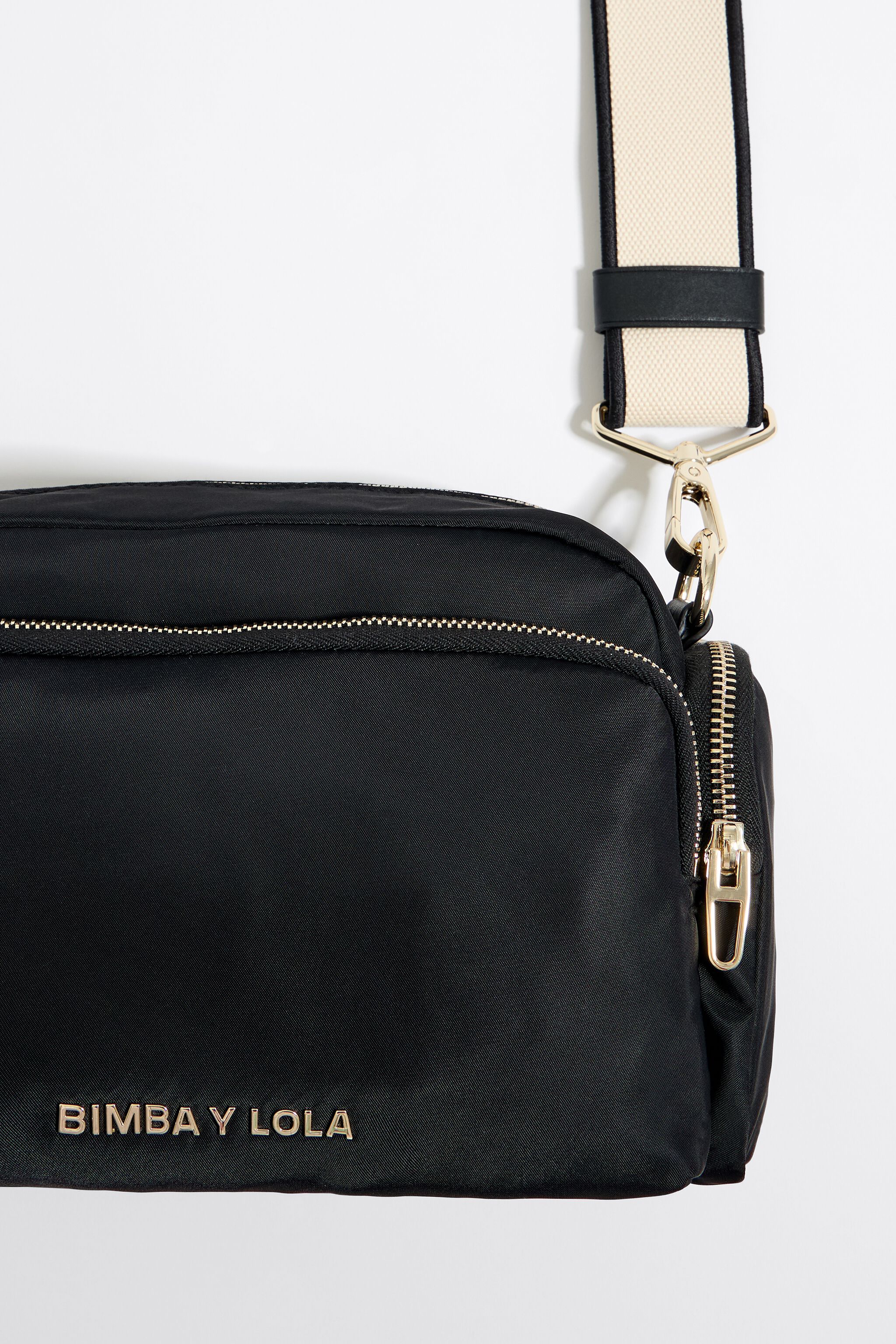 Bolso nylon negro bandolera clearance