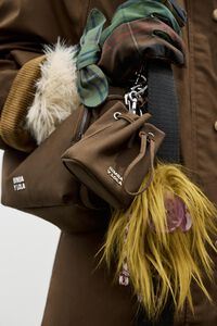 Neceser bucket mini gabardina encerada caqui oscuro