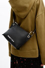 Bolso bandolera trapecio S piel negro Bolso bandolera trapecio S piel negro