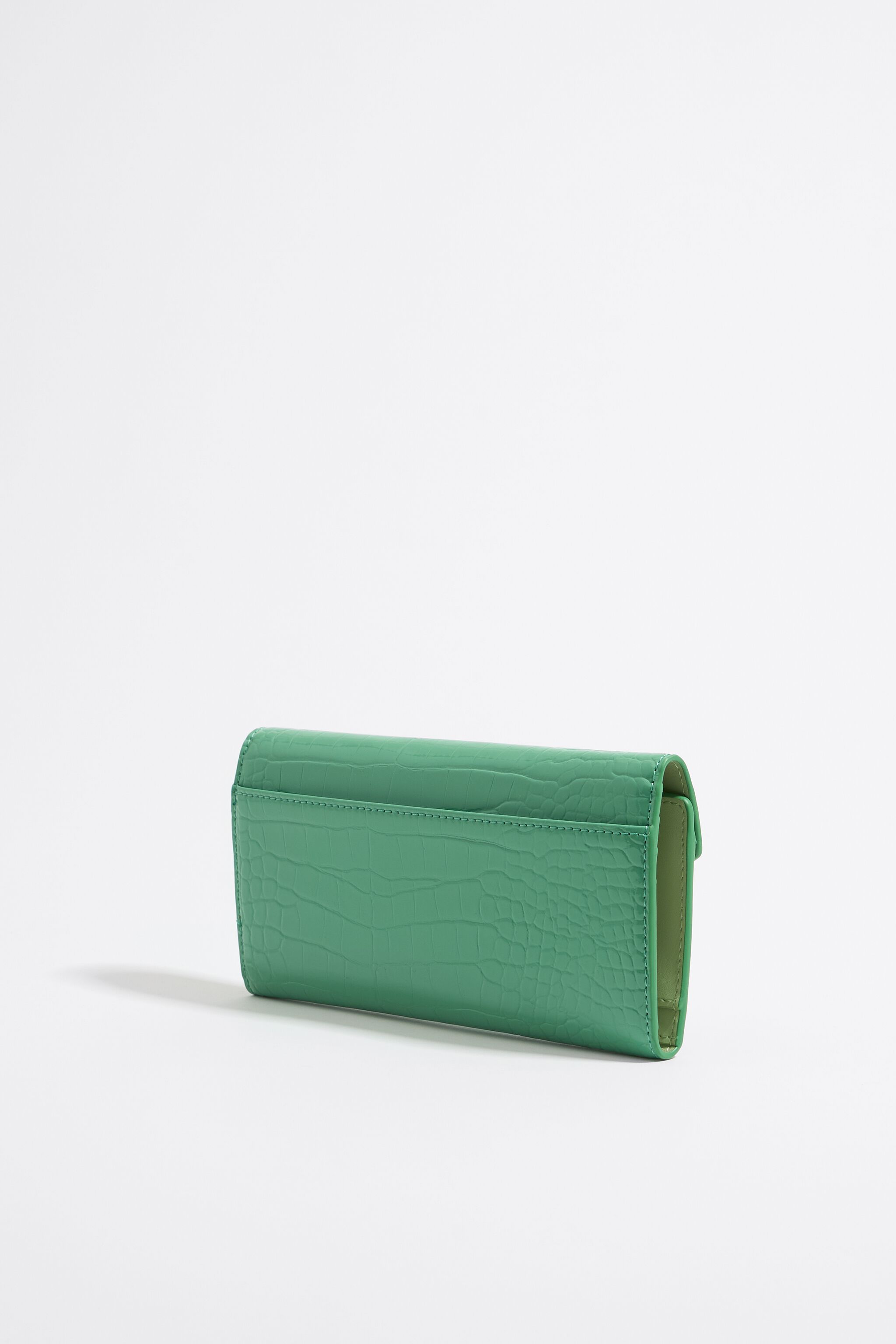 Billetera continental grabado cocodrilo verde