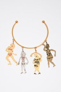 Collar choker siluetas metal tricolor