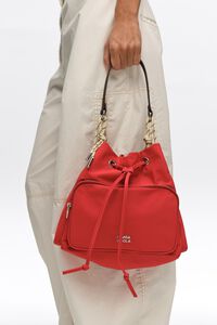 Bolso bucket Pocket mediano nylon rojo