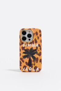 Funda r&iacute;gida iPhone 15 PRO palmera amarilla