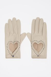 Guantes piel coraz&oacute;n piedra