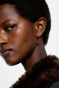 Pendientes aro mini mariquita rojos