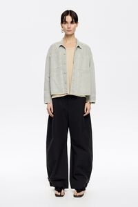 Cazadora denim recta aguamarina Cazadora denim recta aguamarina