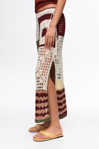Falda recta de crochet multicolor