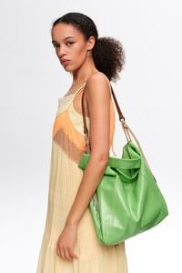 Bolso de hombro Paper grande piel esmeralda