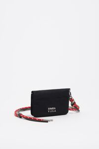 Cartera con solapa peque&ntilde;a nylon negro
