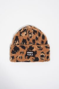 Gorro punto leopardo marr&oacute;n