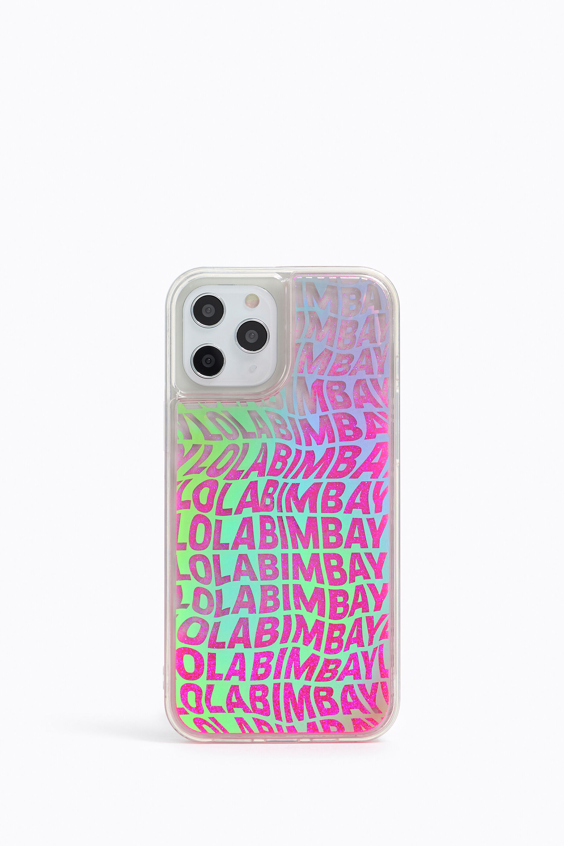 Funda iPhone 11 Pro Max glitter fucsia neón