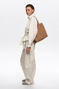 Bolso shopper grande gabardina canela