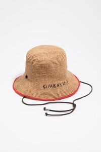 Gorro efecto rafia en color tostado