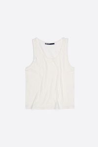 Camiseta tirantes lino lavado marfil