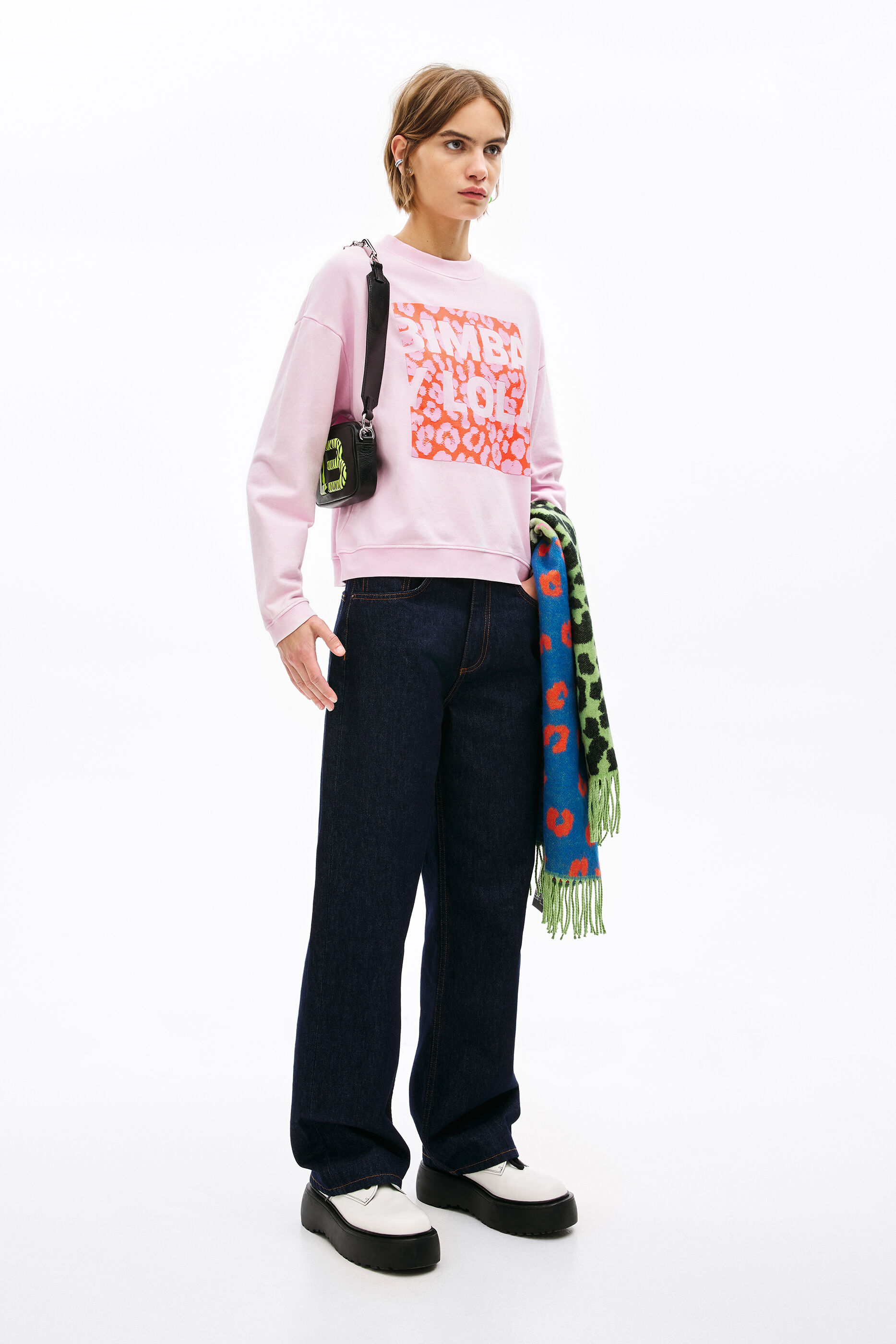 Sudadera logo boxy rosa