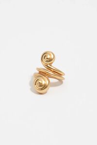Anillo espiral caracolas dorado mate