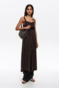 Vestido l&iacute;nea A botones y encajes negro lavado