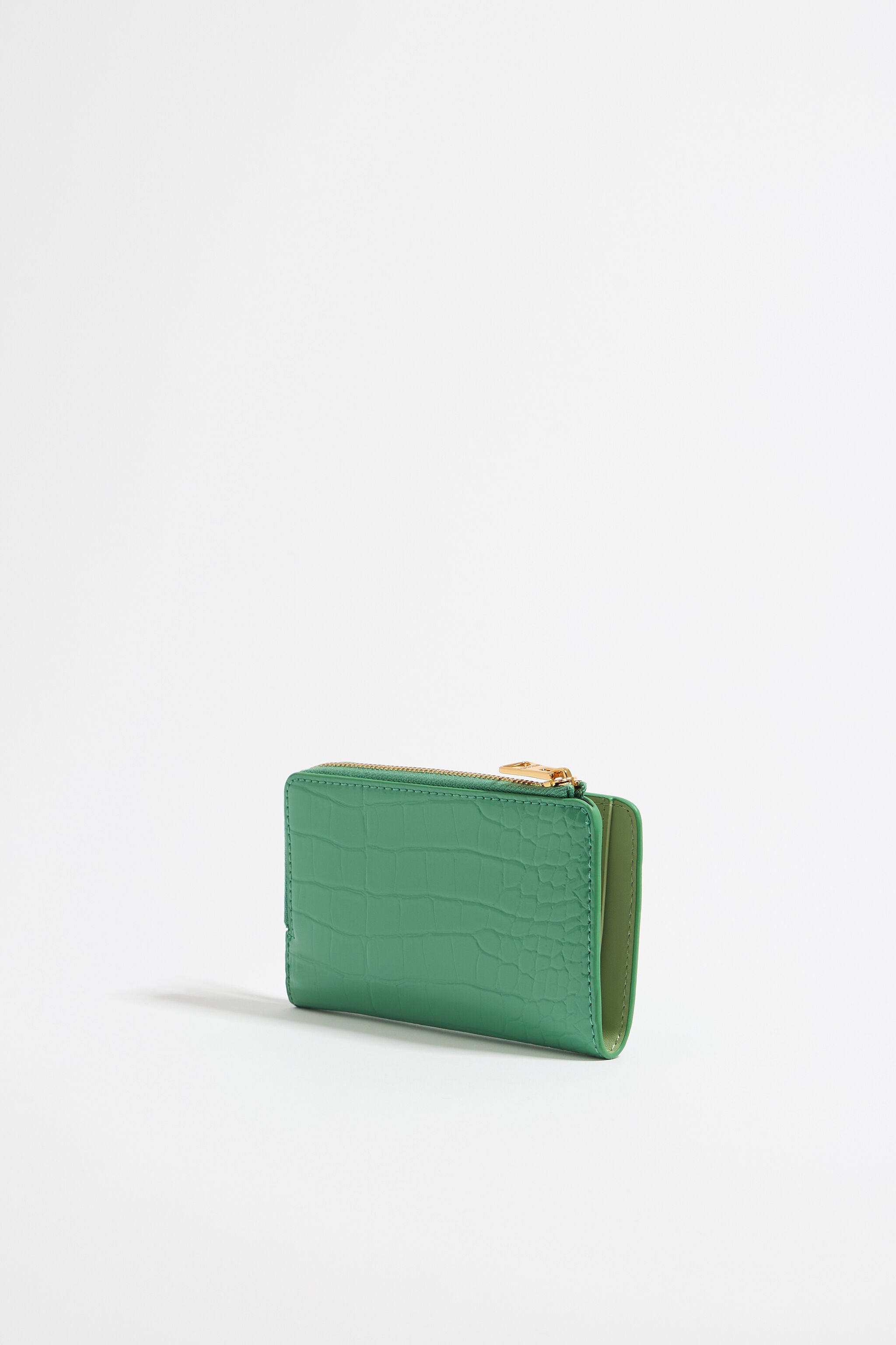 Cartera grabado cocodrilo verde