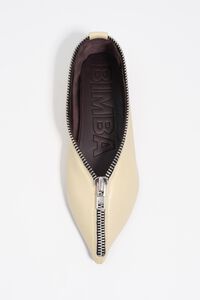 Bailarina piel mantequilla cremallera