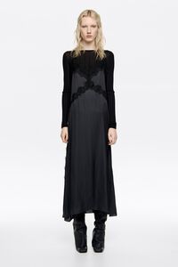 Vestido fluido encaje azul marino