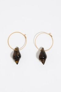Pendientes aro caracola resina &aacute;mbar