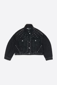 Cazadora denim remaches negra