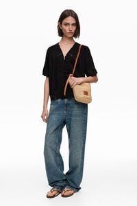 Bolso capazo peque&ntilde;o rafia natural