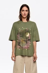 Camiseta logo cisnes caqui