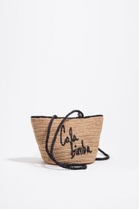 Bolso capazo peque&ntilde;o rafia natural