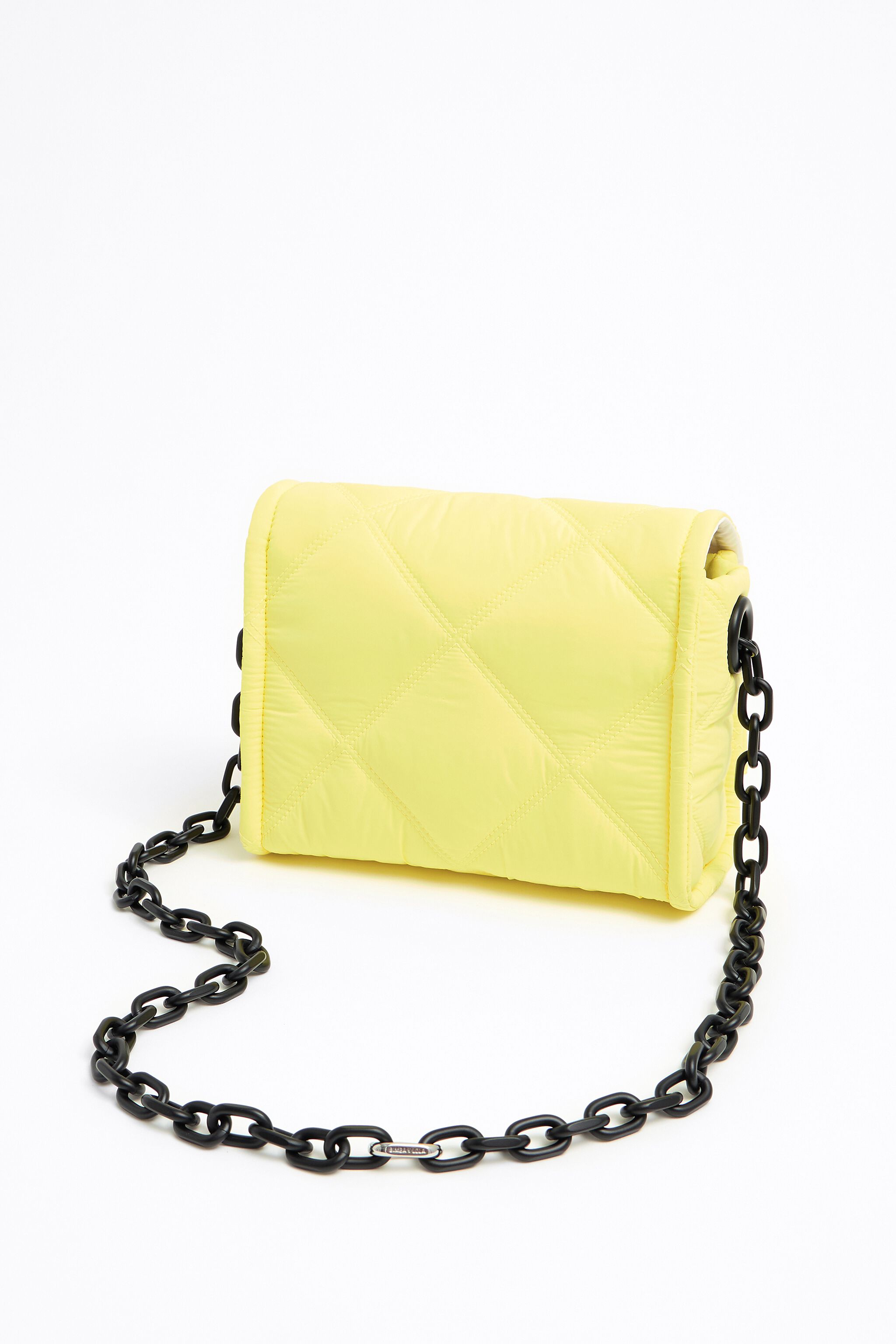 Bolso bandolera S nylon acolchado amarillo