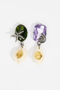 Pendientes cristales y perlas con caracolas
