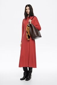 Vestido cupro l&iacute;nea A rojo