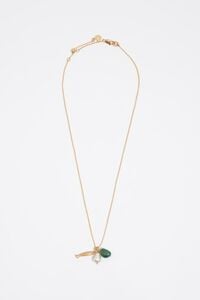 Collar pez y piedra dorado envejecido