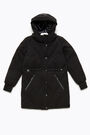Plumífero midi capucha negro Plumífero midi capucha negro