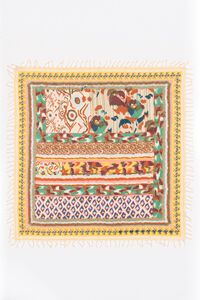 Chal patchwork flores Ikat amarillo