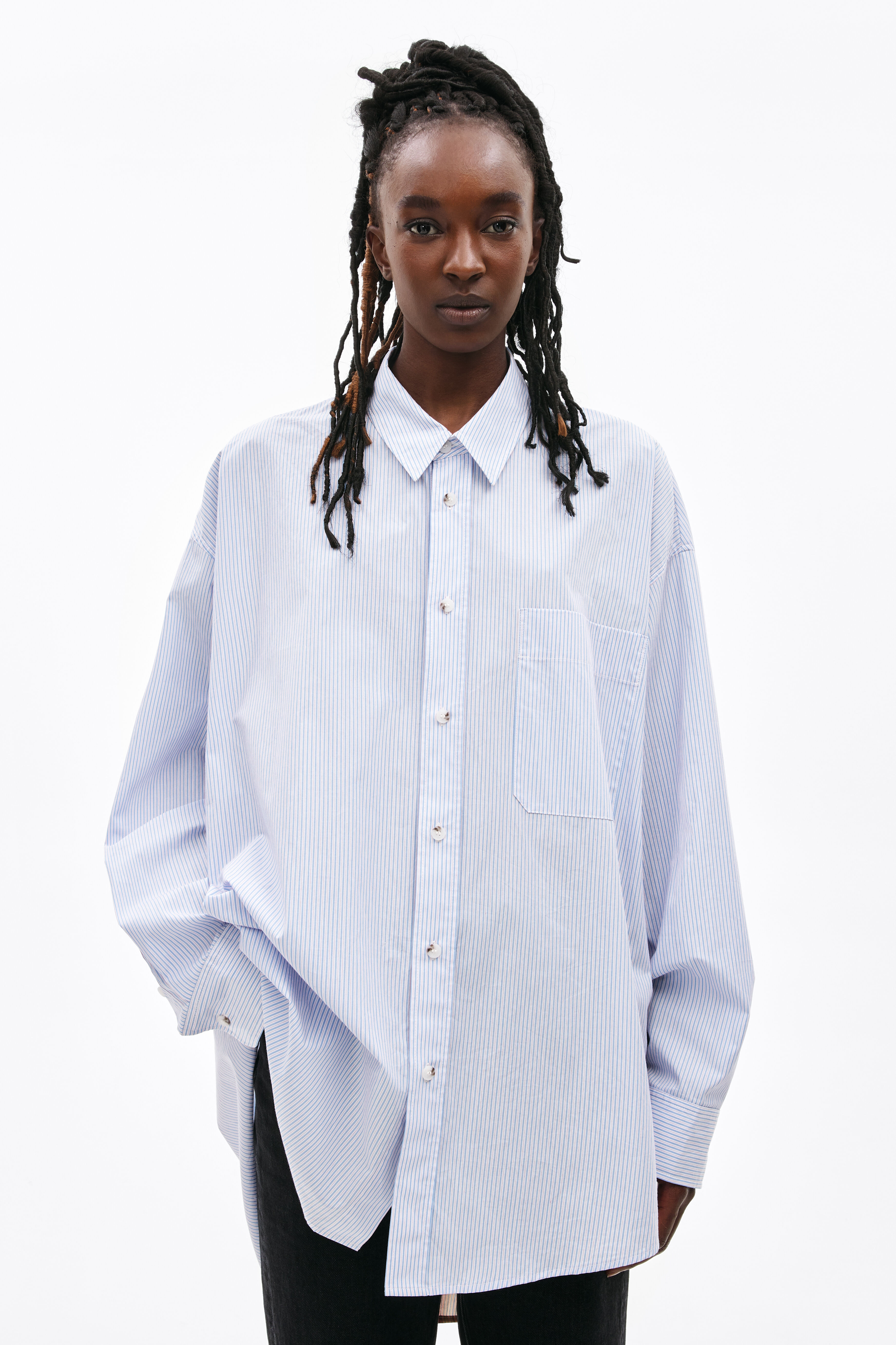 Camisa oversize rayas azul