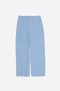 Pantal&oacute;n barrel lino lavado rayas azul claro