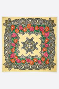 Chal lana paisley y flores amarillo