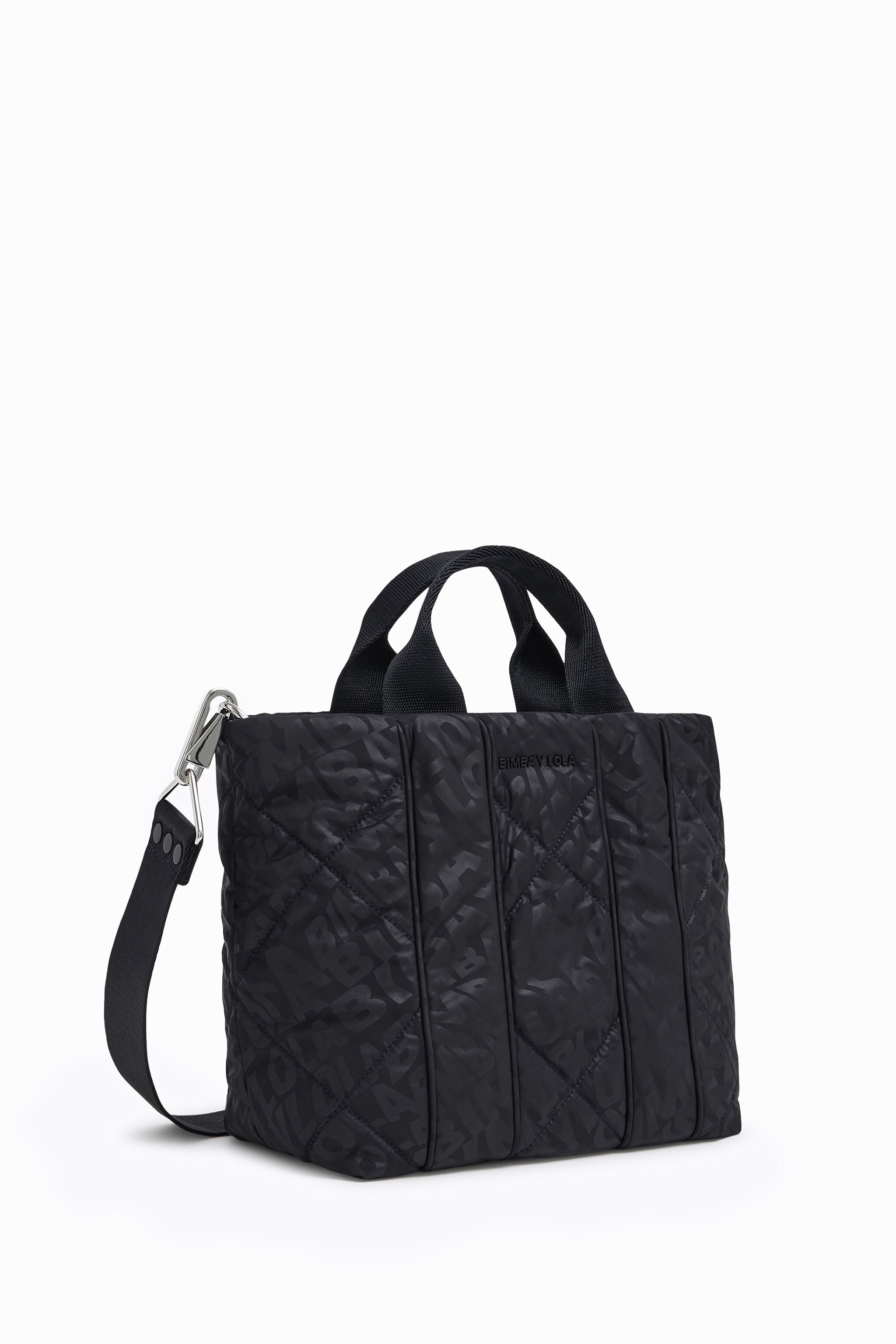 Bolso shopper S nylon acolchado negro