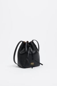 Bolso bucket Carlino peque&ntilde;o piel negro