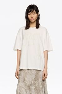 Camiseta logo lazo marfil