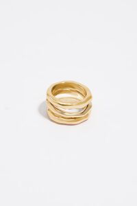 Anillo tres bandas textura dorado mate