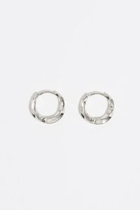 Pendientes aro textura plateados