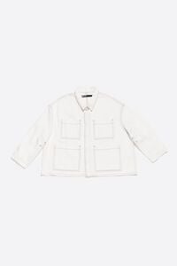 Cazadora denim recta blanca