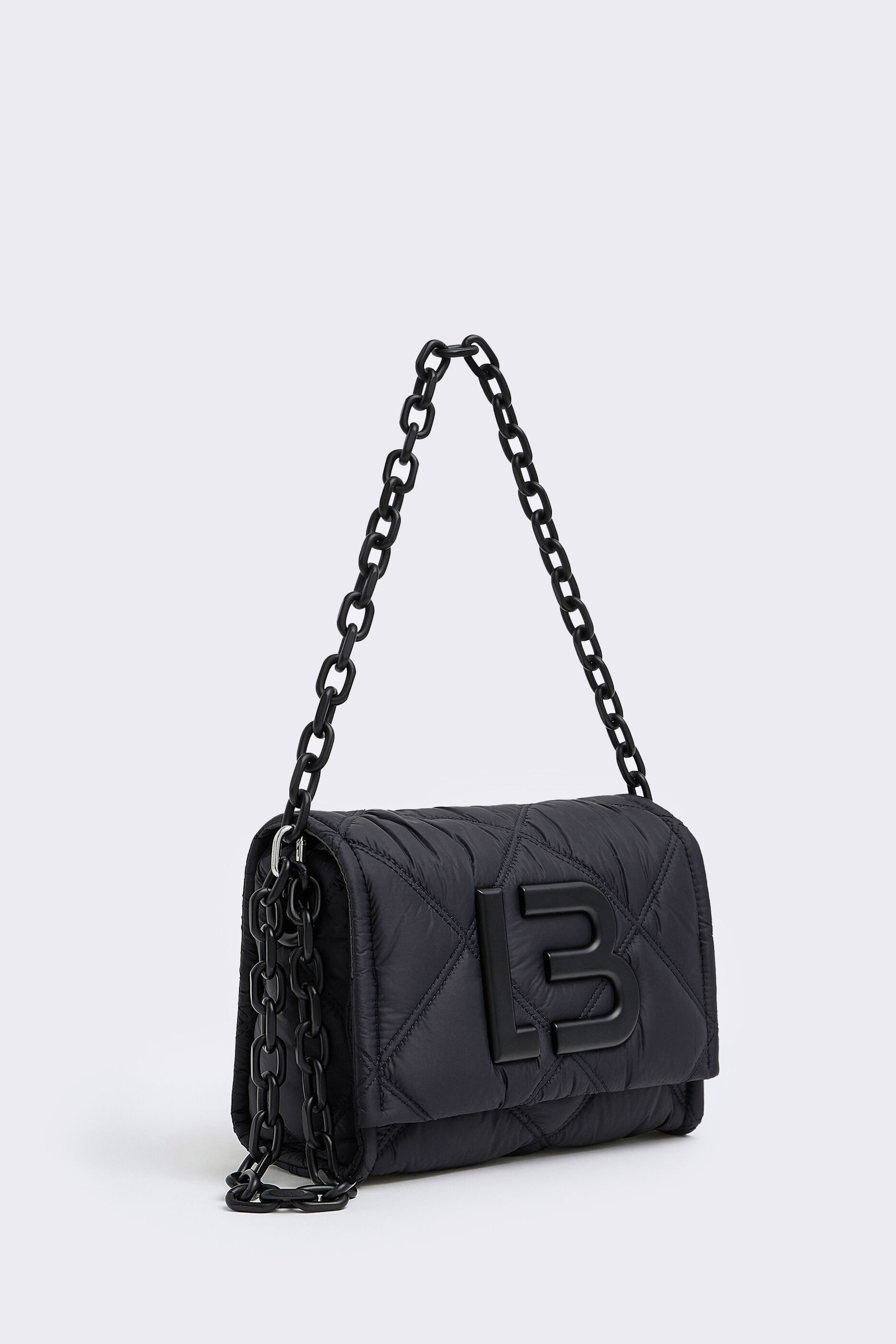 Bolso bandolera S nylon acolchado negro