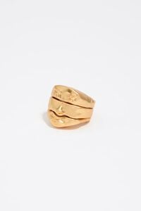 Set 3 anillos cara dorado mate